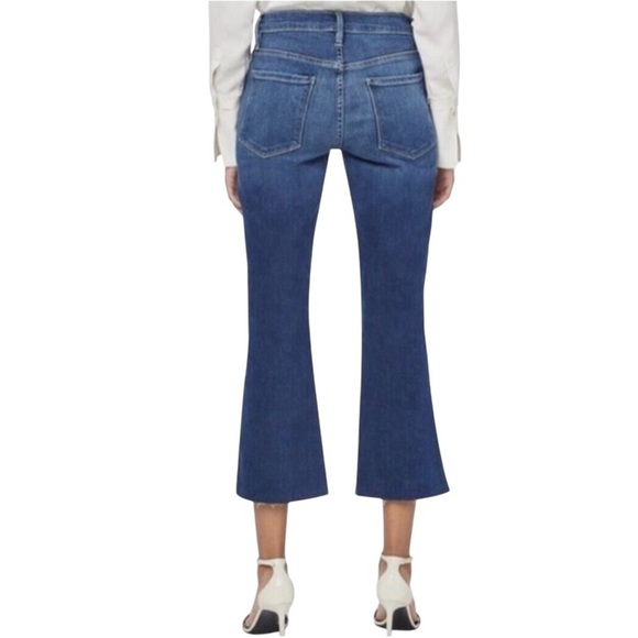 FRAME Sylvie Kick Boot Jeans Lakewood Womens Size 27 Relaxed, High Rise Raw Hem - Picture 2 of 9